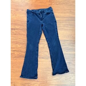 American Eagle Next Level Stretch Black Kick Flare Jeans Womens 14 Regular